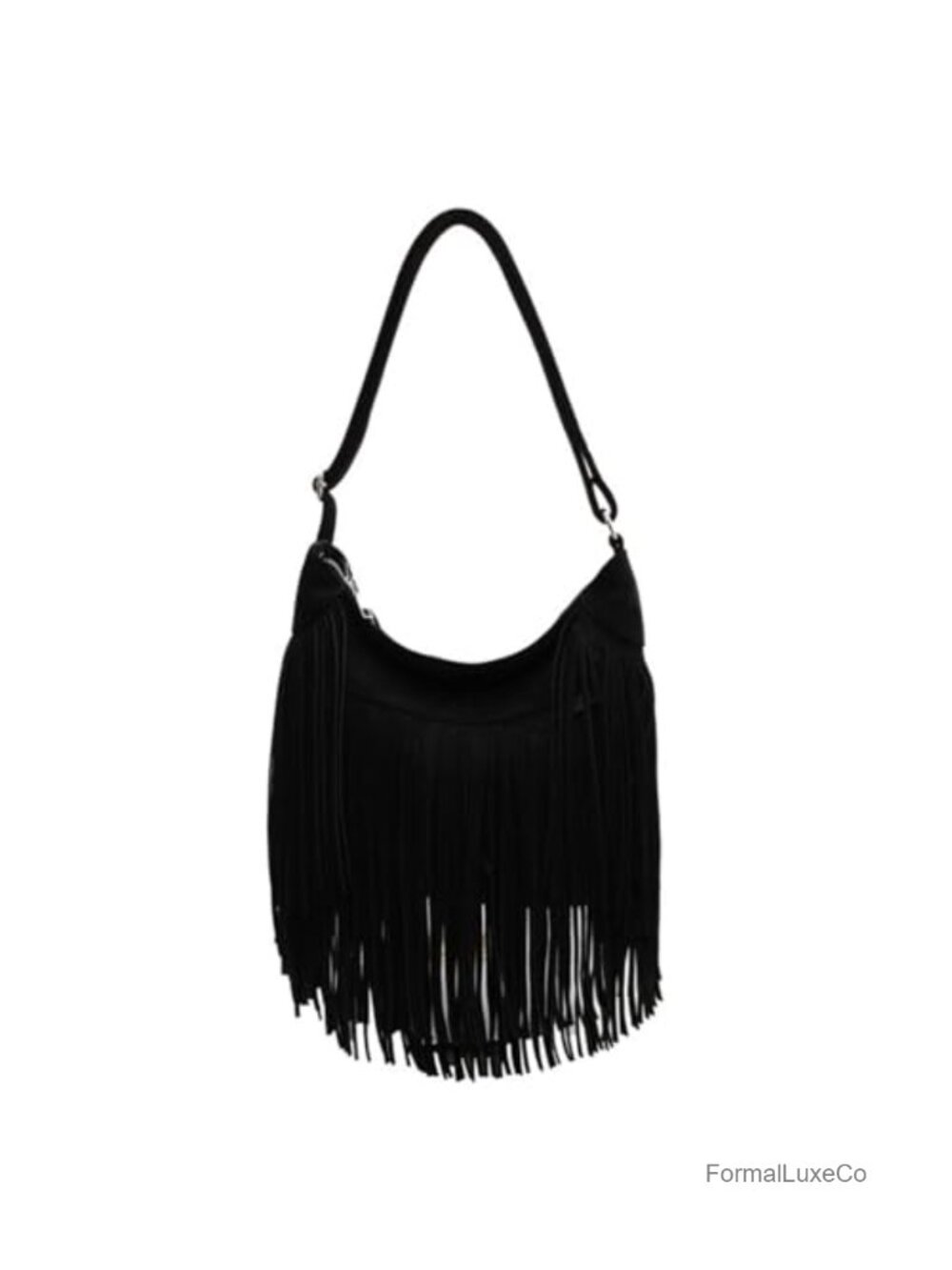 Women Vintage Suede Hobo Bag Crossbody Shoulder Bag Fringe Purse Boho